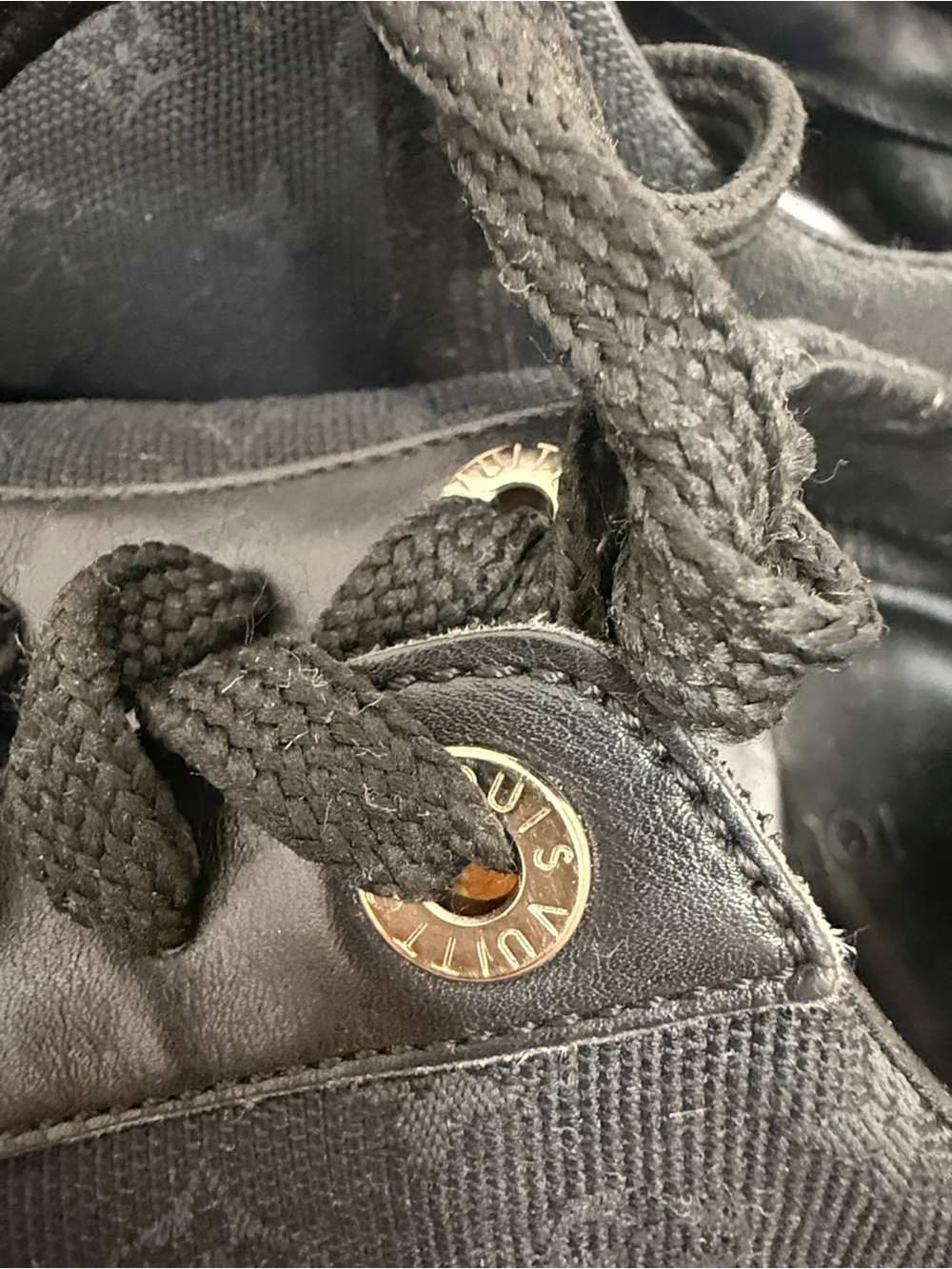 Louis Vuitton Men’s Black Monogram Low-Profile Sneakers - Picture 3 of 9